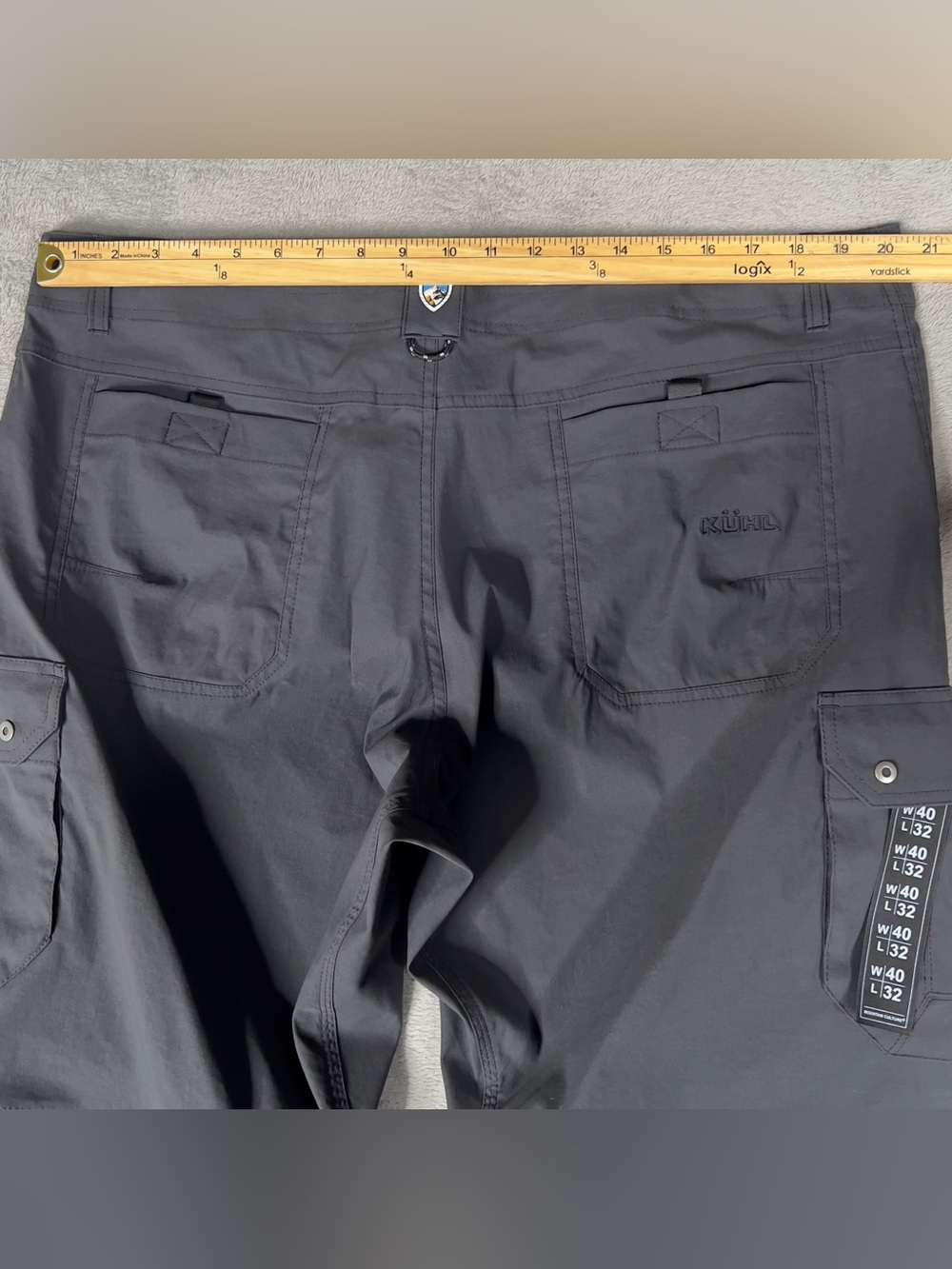 Kuhl Renegade Convertible Cargo Pants Men's 40x32 Koal Gray Outdoor Hiking NWT - Picture 11 of 13